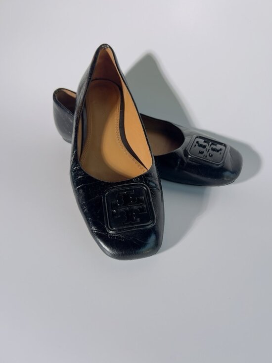 Tory Burch Shoes - Tory Burch Georgina Leather Ballet Flats Black Size 6.5 M